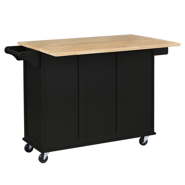 Three Posts™ Hardiman 53.75" Kitchen Island withLocking Wheels
